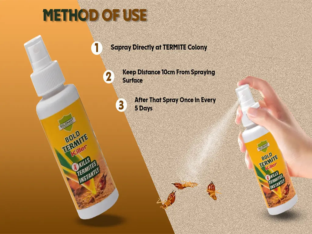 BoldMart Termite Killer Spray in use for termite removal